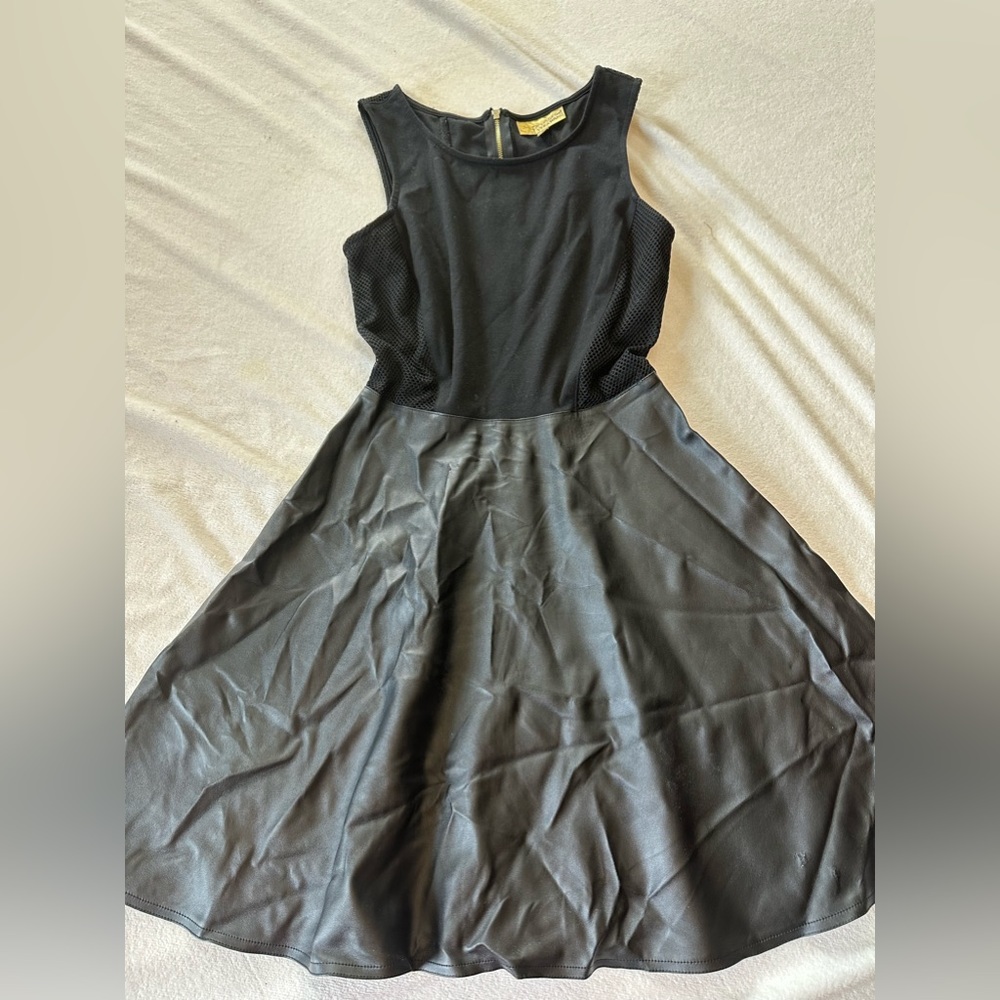 Vera wang princes skater dress with pleather skirt